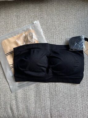 NWT Shapermint Truekind Convertible Strapless Bandeau Bra Black Medium New w Tag